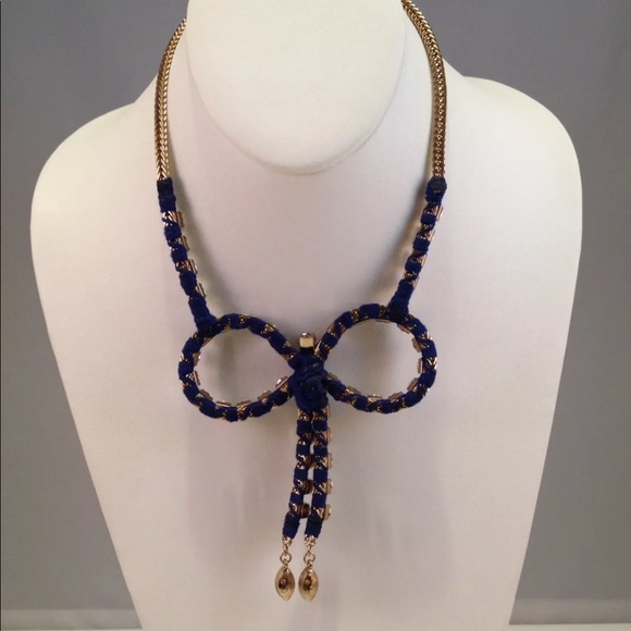 Betsey Johnson Ship Shape Blue/White Bow Necklace - Picture 5 of 5